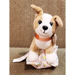 Glitter Girls Battat 5 Inch Brown White Dog Stuffed Animal Plush Toy On Pillow